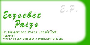 erzsebet paizs business card
